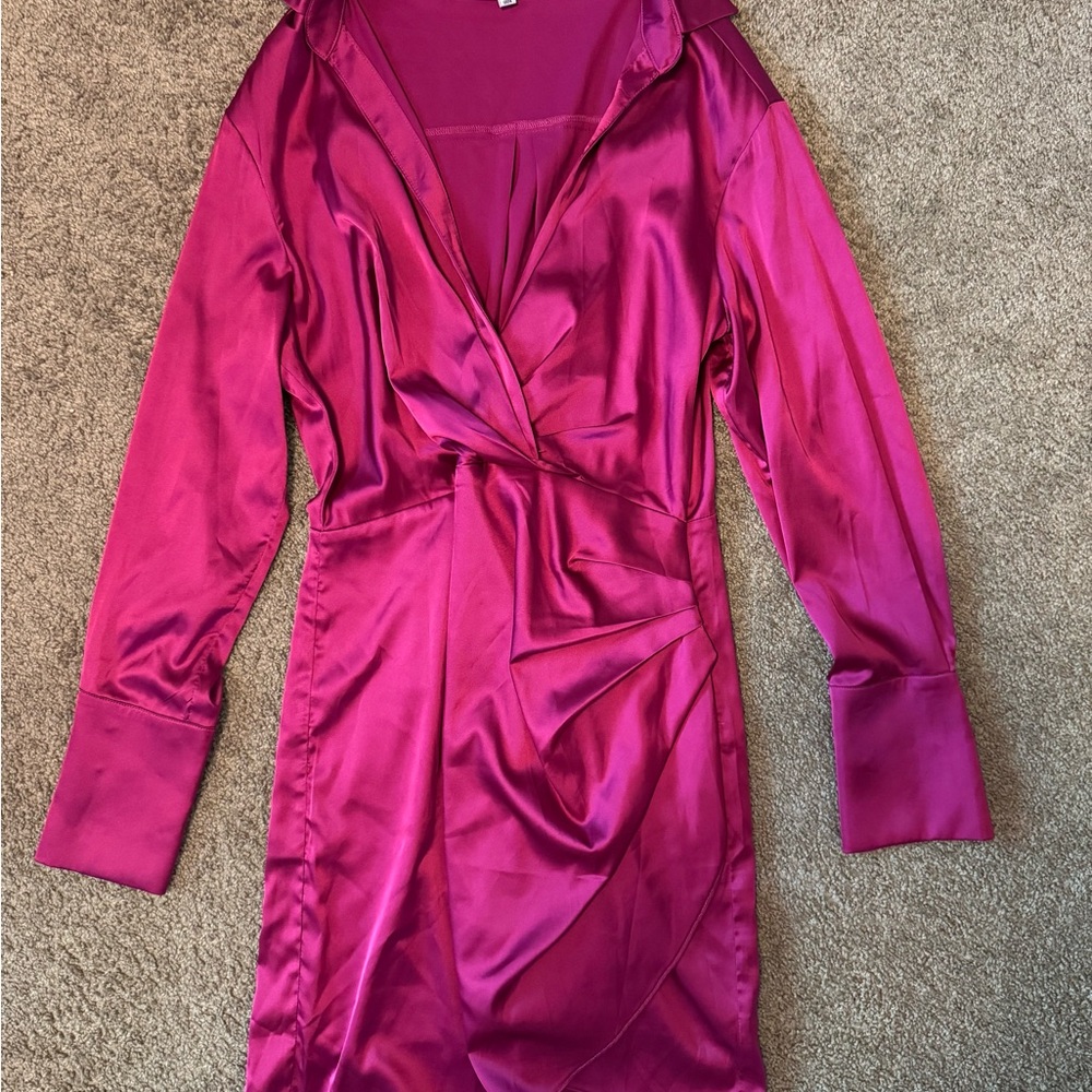 Lucy Paris Magenta mini wrap dress